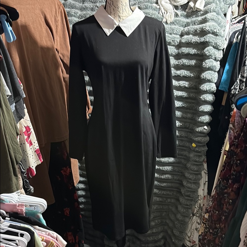 Black Sheath Dress with Peter Pan Collar for Work